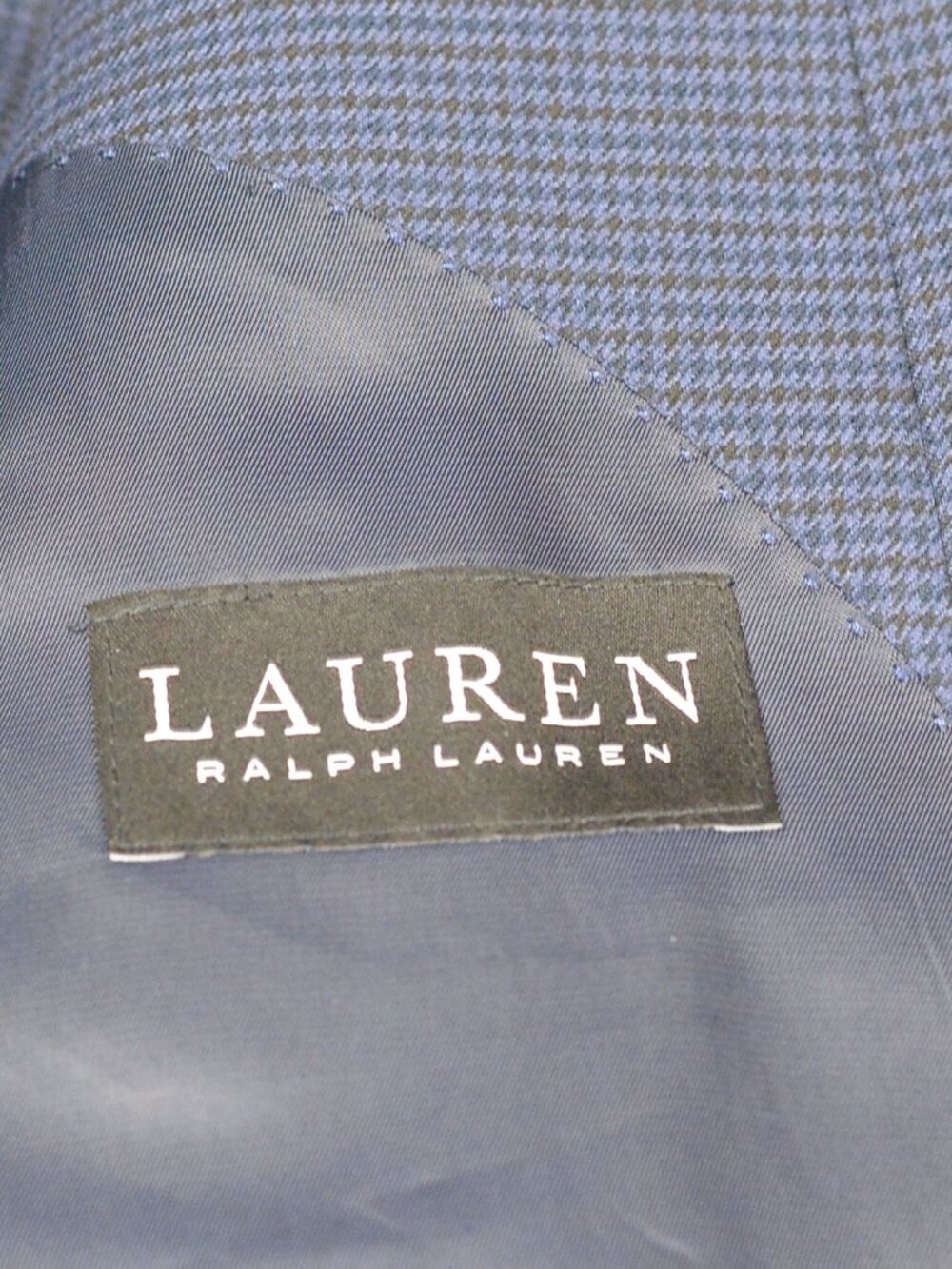 Lauren Ralph Lauren Blue Micro-Houndstooth Sport Coat 50R - Picture 8 of 10